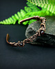 bransoletki wire wrapping Miedziana bransoleta mankietowa z granatem 7
