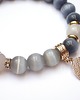 bransoletki z kamieni naturalnych KOLEKCJA  RICH - Grey and gold 2