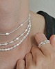 chokery Choker z masy perłowej srebrny Minimalistyczny naszyjnik z perełek 4