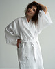 sukienki midi damskie Białe lniane kimono 2