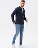 bluzy męskie Bluza męska rozpinana bez kaptura - granatowa V2 B1071 3