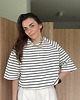 t-shirt damskie T-shirt Chillout ecru cream & black neck 1
