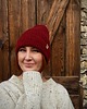 czapki damskie Czapka beanie  bordowa  100% merino 1