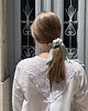 gumki do włosów Seledynowa srunchie Julia z odwiązywaną szarfą 1
