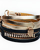 bransoletki skórzane black slim element gold 2