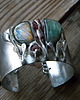 bransoletki z kamieni naturalnych Labradoryt - roślina   - BRANSOLETA MANKIET  CUFF 5