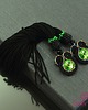 kolczyki chwosty Kolczyki sutasz Black  Green Tassels z chwostami 2