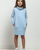 komplety damskie Komplet sukienek z kominem i kieszeniami dla mamy i córki, model 37, niebieski 1