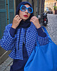 kurtki damskie New Kurtka blu pepitka Wool 3