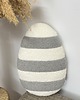 ozdoby wielkanocne Poduszka Jajko Pisanka W Paski Jasny Szary Ecru 2