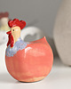 ozdoby wielkanocne Różowa ceramiczna  kurka wielkanocna 1