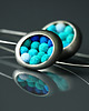 kolczyki wire wrapping Srebrne kolczyki wiszace TURQUOISE MELANGE 2