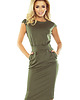 sukienki midi damskie 144-5 Sukienka midi SARA - KHAKI 2