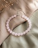 bransoletki z kamieni naturalnych Bransoletka Pastel Pink, kwarc różowy i srebro 925 1