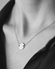 naszyjniki - inne Rhodium Plated Two Holes Round Tag Necklace 3