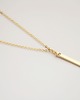 złote naszyjniki 16k Gold Plated Wide Vertical Bar Necklace 3