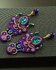 kolczyki soutache Fioletowo morskie kandelabrowe kolczyki sutasz 3