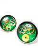 kolczyki srebrne Kolczyki Sztyfty - Okrągłe (zielone) - 10 MM 1
