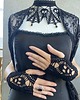 kolie Czarny naszyjnik koronkowy alternatywny w czaszki 7