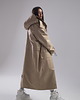 płaszcze damskie Parka Longline Hoodie Oversize mocca 4