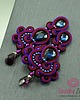 kolczyki soutache Fioletowo bordowe kolczyki sutasz 4