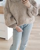 swetry damskie  Beżowy sweter oversize SIMPLE 1