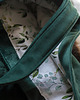 torby na zakupy Welurowa shopperka patchwork butelkowa zieleń unikatowa torba handmade 2