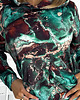 bluza z kapturem damska 390-2 Bluza kangurka z kapturem - turkusowo-brązowy marmur 6