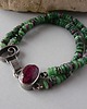 bransoletki srebrne -rubin i zoisyt- 1