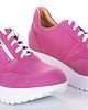 sneakersy damskie Sneakersy skórzane - sznurowane + suwak   (7070) 2