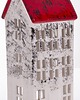 dekoracje świąteczne Domek ceramiczny biały z czerwonym dachem, 25x9x9 cm KEDOM 1
