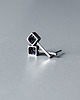kolczyki wire wrapping Srebrne kolczyki wkrętki BLACK SQUARE 1