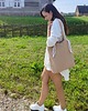 torby na ramię Torba HANA Spring Meadow-duża beżowa torba z kominem z nubuku 3