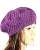 czapki damskie Wrzosowy beret szydełkowy w retro stylu 1