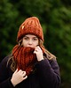 czapki damskie Komplet wełniany- czapka i komin PERUVIAN WOOLY terakota 1