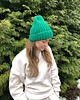 czapki damskie Wełniana zielona czapka Lily long 100% wełna handmade ręcznie robiona 2