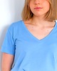 t-shirt damskie Niebieski T-shirt z bawełny organicznej 1