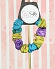 gumki do włosów S wąska gumka jedwabna do włosów jedwab naturalny scrunchie tęczowa 1