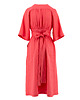 sukienki midi damskie Sukienka Lniana Raspberry 1