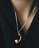 wisiory PEARL / satin silver necklace with white pearl 3
