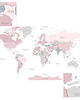 naklejki ścienne do pokoju dziecka MAPA ŚWIATA RÓŻOWA DK345 2