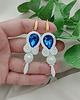 Biżuteria ślubna Ślubna biżuteria soutache biel i szafir 2