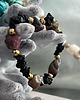 bransoletki z kamieni naturalnych BRANSOLETKA - AMULET - Czarne turmaliny, onyks, złote kulki 1