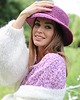 kapelusze damskie Kapelusz Lena, rafia 100%, winogronowy, handmade, rozmiar 56 1