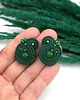 kolczyki soutache Kolczyki sutasz zielone sztyfty Largo z agatem małe lekkie 1
