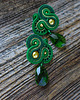 kolczyki soutache Zielono złote  kolczyki soutache 2