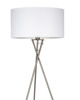 lampy podłogowe Lampa Podłogowa Hugo E27 Satyna abażur biały fi50cm 1