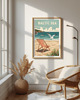 plakaty PLAKAT retro Morze BAŁTYCKIE ilustracja plaża morski 5