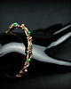 bransoletki wire wrapping Miedziana bransoleta mankietowa z agatami 3