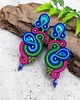 kolczyki soutache Aline asymetryczne energetyczne kolorowe kolczyki sutasz z kryształkami 2